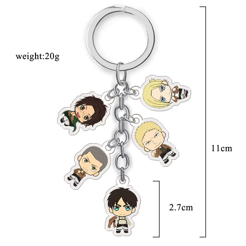 Bandai Attack on Titan Acryl-Schlüsselanhänger, 5er-Set - Bild 2