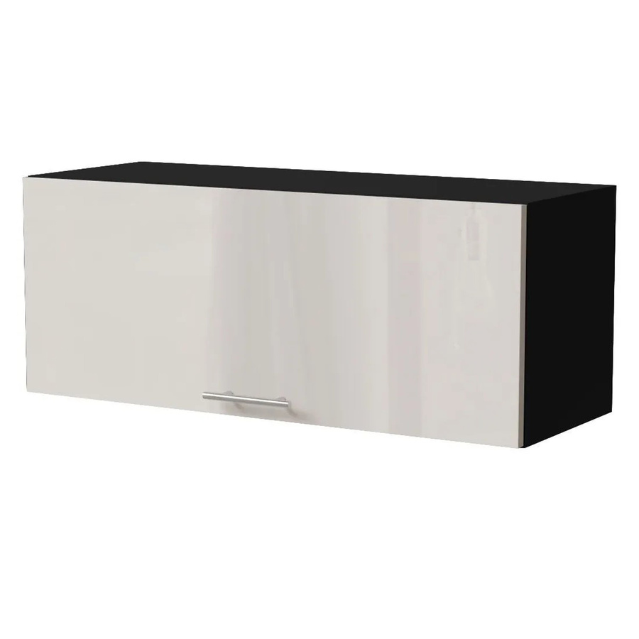 Feldmann-Wohnen Klapphängeschrank Brerra W4B/90 in Schwarz und Creme Hochglanz mit Gasdruckdämpfer, B/T/H: 90 x 32,5 x 36 cm - Bild 2