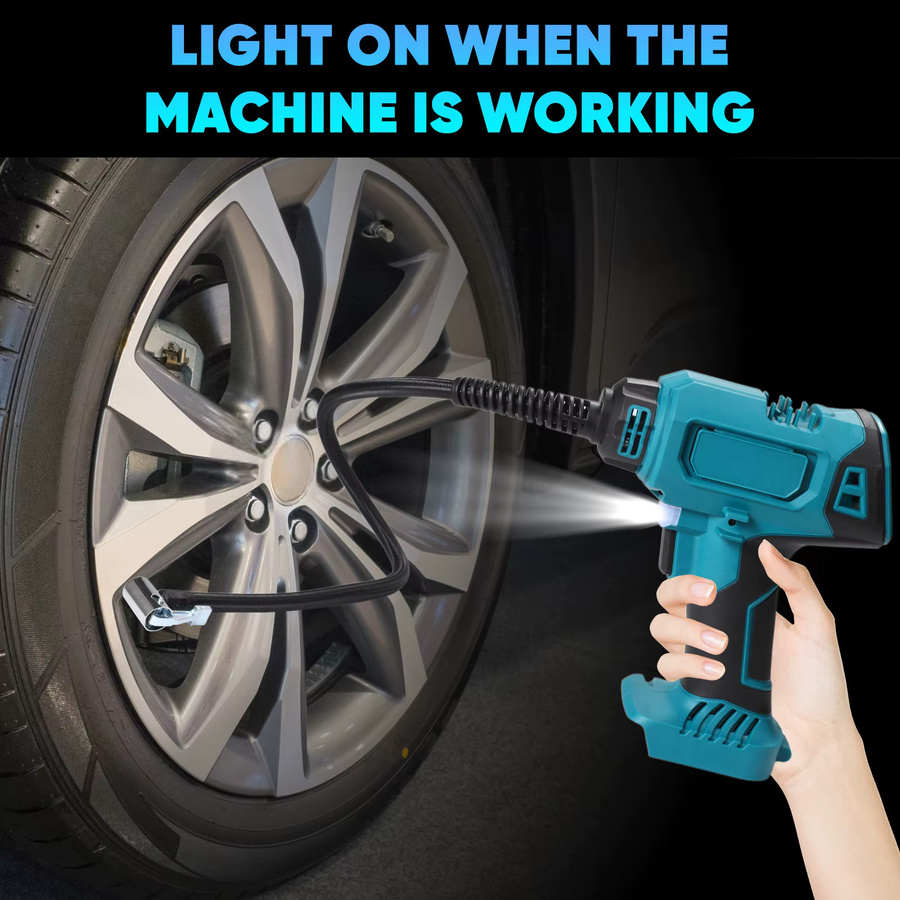 Makita Schnurlose aufblasbare elektrische Auto-Luftpumpe mit digitalem Display für 18 V Akku - Bild 2