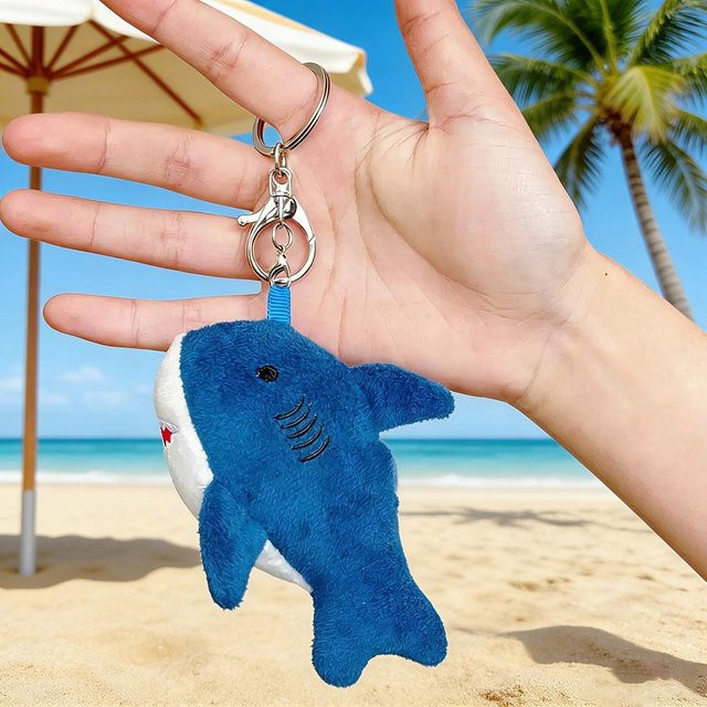 Linyi toy Schlüsselanhänger Plüsch, Hai, Unisex, gray - Bild 1