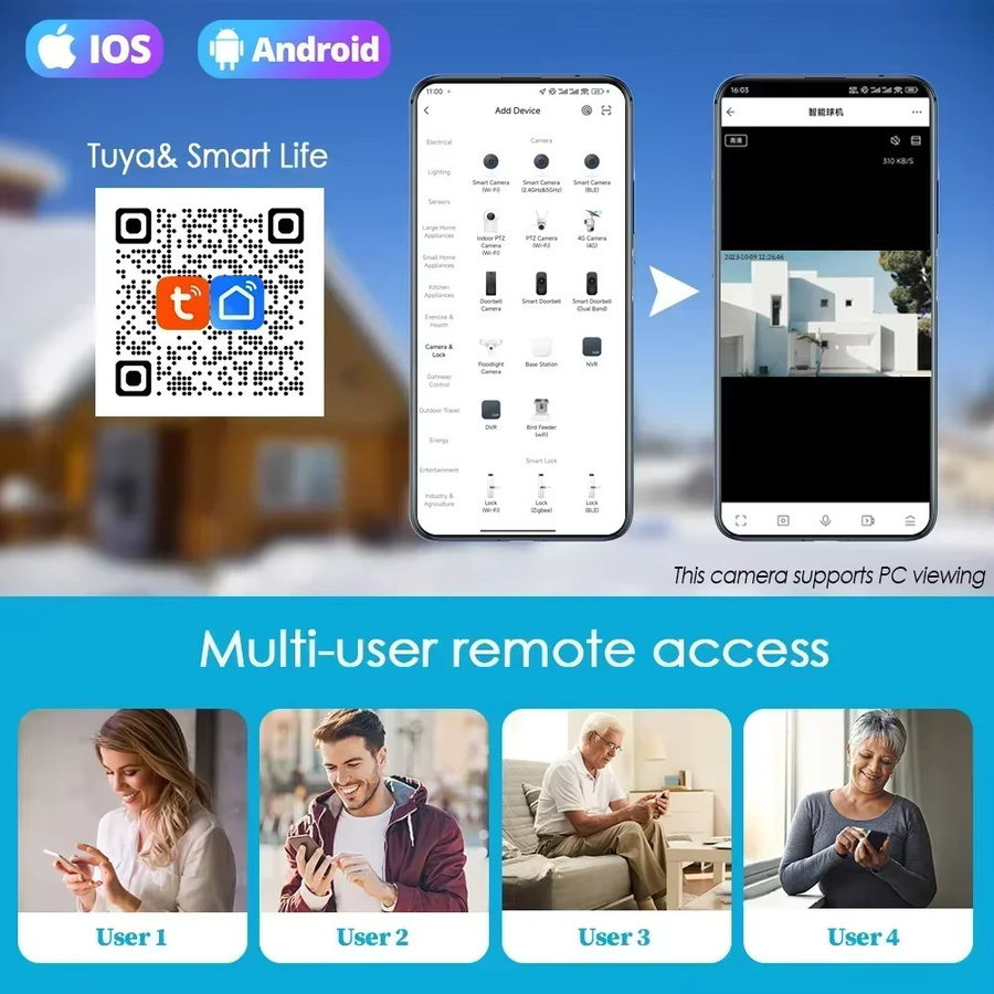 Overscam 6MP POE Dome IP-Kamera in Weiß mit Zwei-Wege-Audio, Menschenerkennung und Farbnachtsicht für die Innen- und Außenüberwachung via Tuya Smartlife App - Bild 5