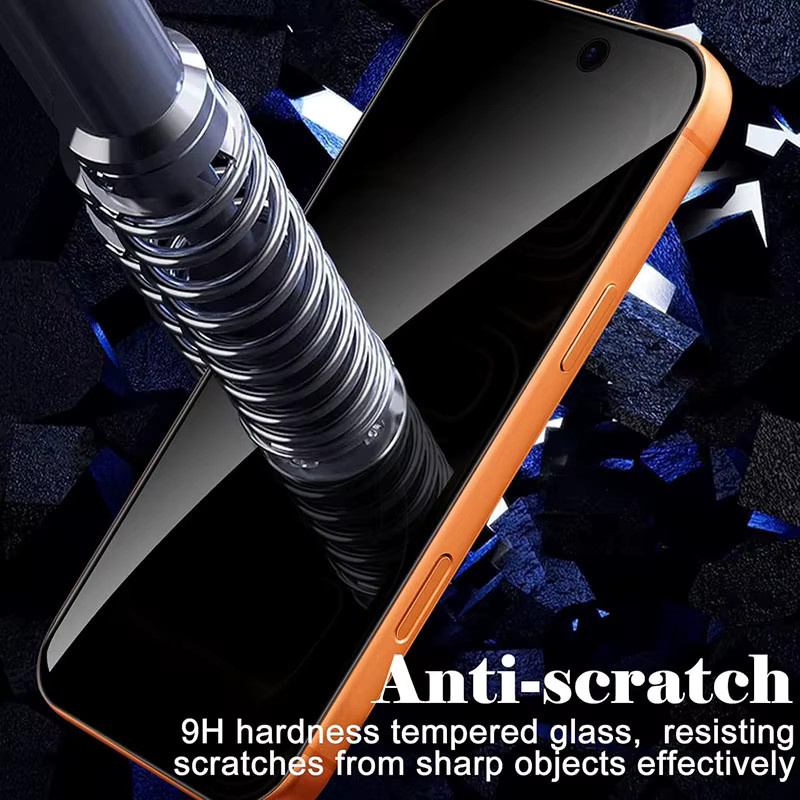 3D Anti Spy Privatsphäre Displayschutzfolie aus gehärtetem Glas für Apple iPhone 17 Pro Max, iPhone 17 Pro und iPhone 17 Air, Full Cover, Transparent/Schwarz - Bild 3