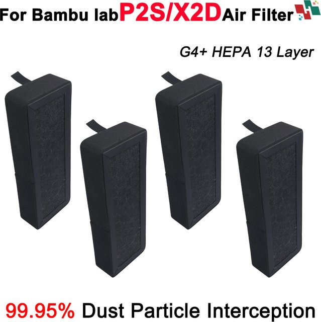 Bambu Lab Ersatz-Luftfilter mit HEPA- und Aktivkohlefilter für FDM 3D-Drucker in Schwarz - Bild 1