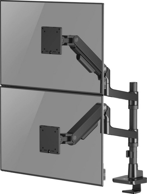 ACT AC8342 Monitorhalterung für 2 Monitore bis 49 Zoll mit Gasdruckfeder in Schwarz - Bild 1
