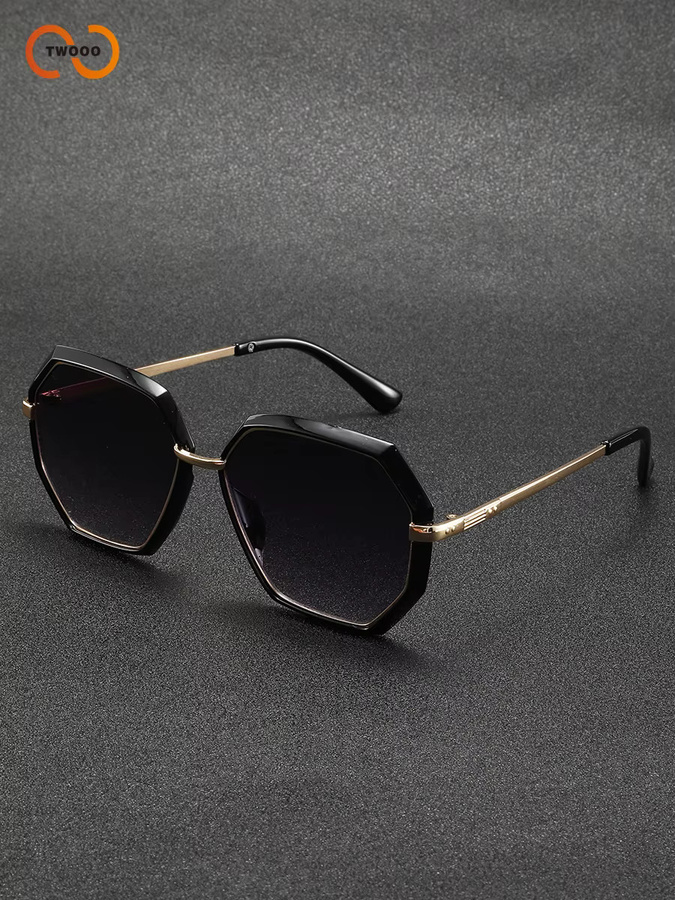 TWOOO Sonnenbrille, geometrisch, Vollrand, Metall, schwarz, Damen - Bild 4