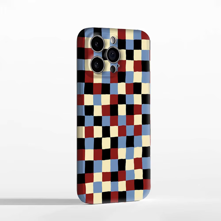 Robuste Retro-Karo Handyhülle mit Magnetfunktion für Apple iPhone 17 16 15 14 13 Pro Max Plus in Multicolour - Bild 3