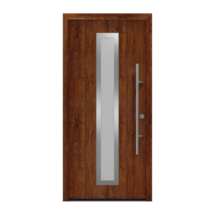 EcoStar Haustür Isopro Secur IPS 700S mit Glaseinsatz, Farbe Dark Oak Brown, B/H: 110 x 210 cm, DIN Rechts, RC2 Sicherheit, Material Stahl und Aluminium - Bild 2
