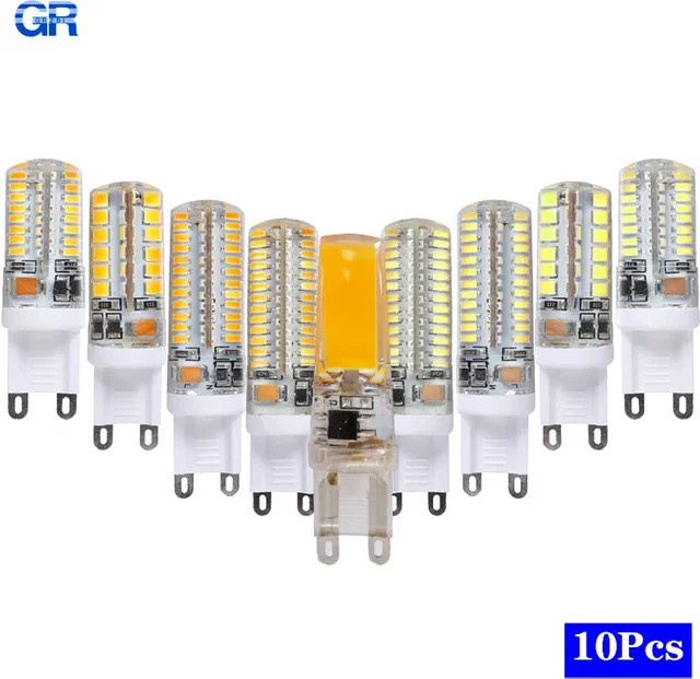 10er Set GRZBI G9 LED Glühbirnen aus Silica Gel mit SMD-Technologie, 220 V, Warmweiß - Bild 1