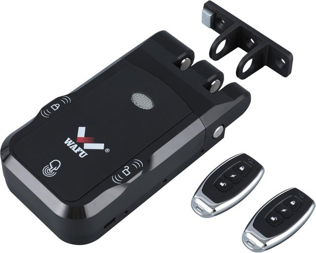 WAFU Smart Lock Elektronisches kabelloses und unsichtbares Türschloss mit Fernbedienung in Schwarz - Bild 1