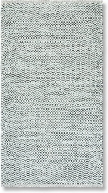 Modern Living Handwebeteppich Carola 2 in Grün mit Rautenmuster aus Baumwolle, B/T: 80 x 150 cm - Bild 1