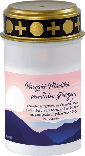 LED-Grablicht Von guten Mächten wunderbar geborgen von Verlag Hintermann, Weiß, Batteriebetrieben - Bild 1