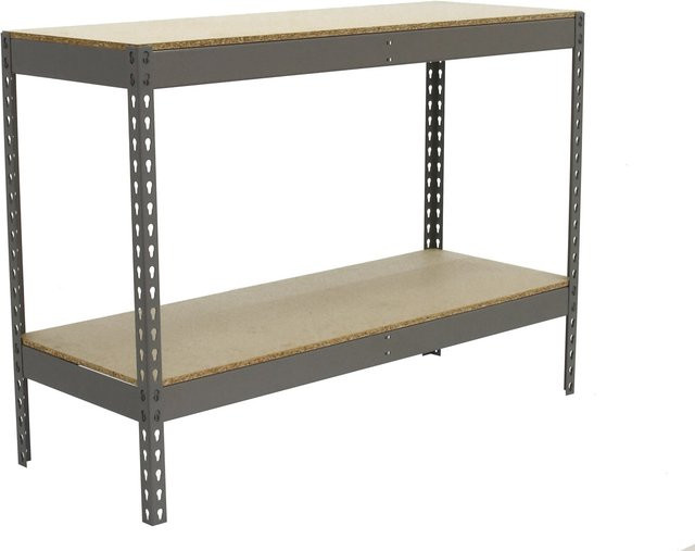 PROREGAL Schwerlastregal Wood Beast Grau, 2 Ebenen, Fachlast 600 kg, H x B x T: 75 x 90 x 120 cm - Bild 1