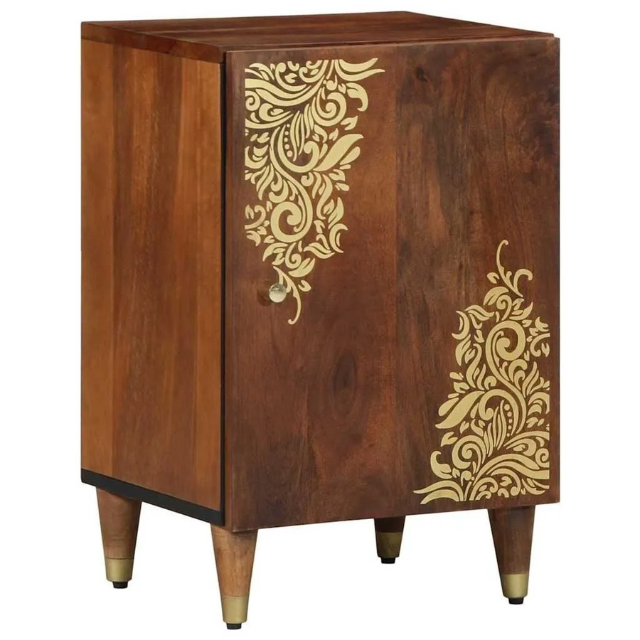vidaXL Badezimmerschrank aus Massivholz Mango in Honigbraun, B/T/H: 38 x 33 x 58 cm - Bild 2