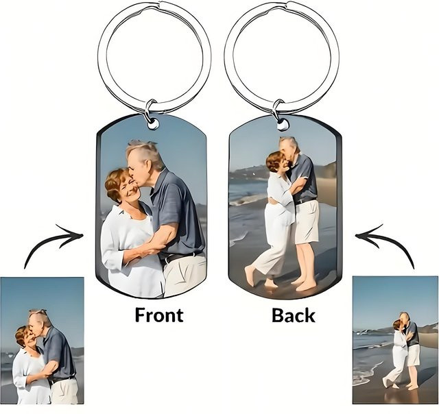 YWZXLC Schlüsselanhänger Edelstahl, Personalisiertes Foto, Unisex - Bild 1
