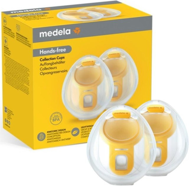 Medela Hände-frei-Auffangschalen für Milchpumpen mit 24 mm und 21 mm Flanschen in Transparent - Bild 1