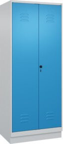 C+P PSA Doppel-Spind Classic PLUS mit Sockel, 2 Abteile, Grau und Blau, B/T/H: 195 x 80 x 50 cm, mit Sicherheits-Drehriegel und Schließsystem - Bild 1