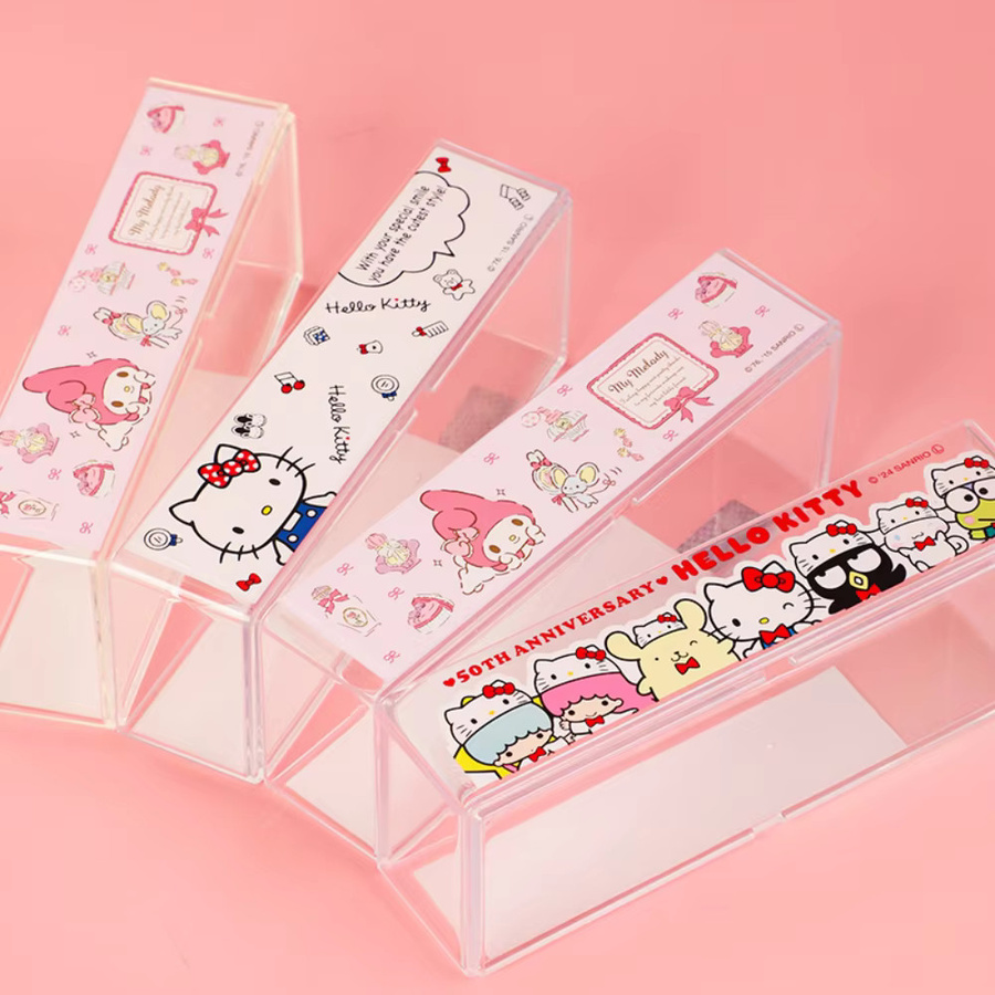 Sanrio Hello Kitty und My Melody Schreibtisch-Organizer aus transparentem Acryl als Aufbewahrungsbox für Münzen und Lippenstift - Bild 1