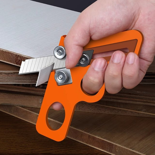 Wnew Furnier-Kantenanleimschneider in Orange – Manueller Hobel mit Anfasen- und Filetschaber für die Entgratung von geraden und gebogenen Möbeln - Bild 1