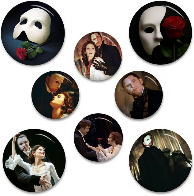 T-The Phantom Of The Opera Abzeichen, Weißblechbrosche, Weiß - Bild 1