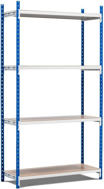 PROREGAL Fachbodenregal Maximus mit 4 Ebenen aus Spanplatten, Farbe: Lichtblau-Lichtgrau, H x B x T: 260 x 100 x 68 cm - Bild 1
