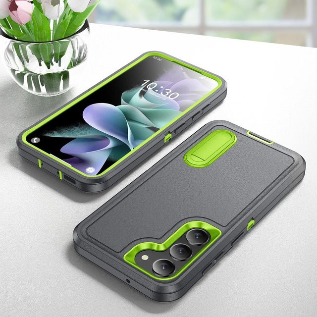 Schutzhülle für Samsung Galaxy S24 Ultra 5G S23 S22 Plus mit Fallschutz und Ständer in Grau - Bild 1