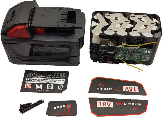 Milwaukee M18 5S3P Werkzeugkoffer Ersatz-Kunststoffschalenbox mit Platine für 18650 15 Zellen, Schwarz - Bild 1