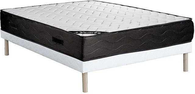 YSMÉE Hybrid Bettgestell mit Matratze und Lattenrost in Weiß, B/T: 160 x 200 cm - Bild 1