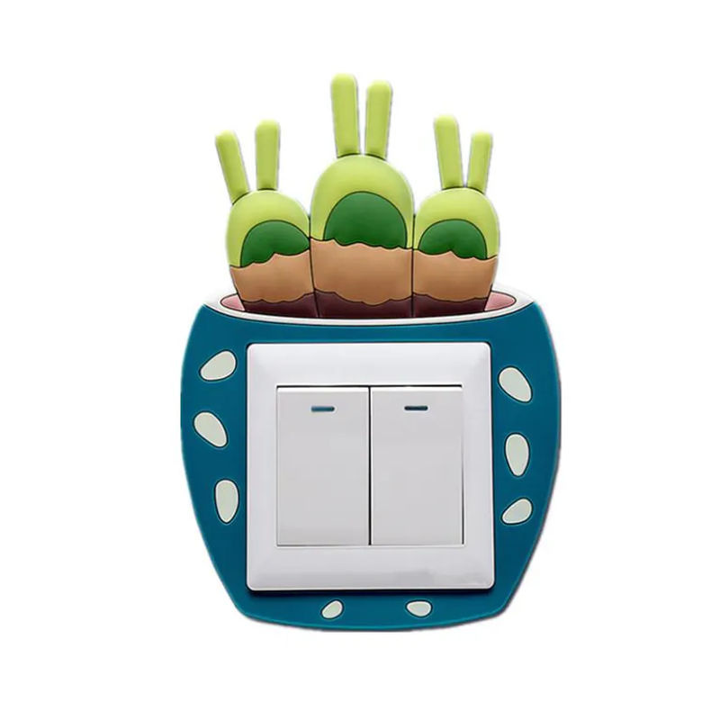 BC-Warm Home 3D Silikon Lichtschalter Abdeckung Cactus Motiv Mehrfarbig B/B/H: 8,6 x 8,6 x 8,6 cm - Bild 2