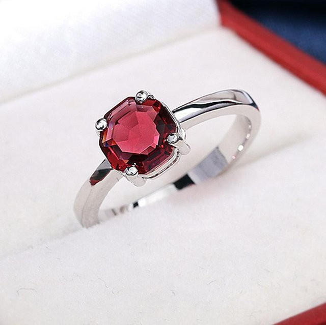 YIRAN Ring, granatroter, Kupfer, Zirkonia, Kristall, Damen - Bild 1