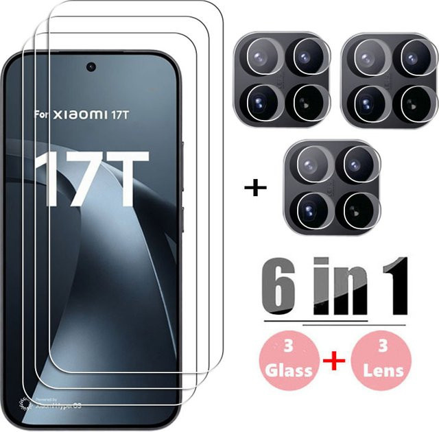 Displayschutzfolie aus gehärtetem Glas für Xiaomi 17T und Xiaomi 17T Pro, transparent - Bild 1