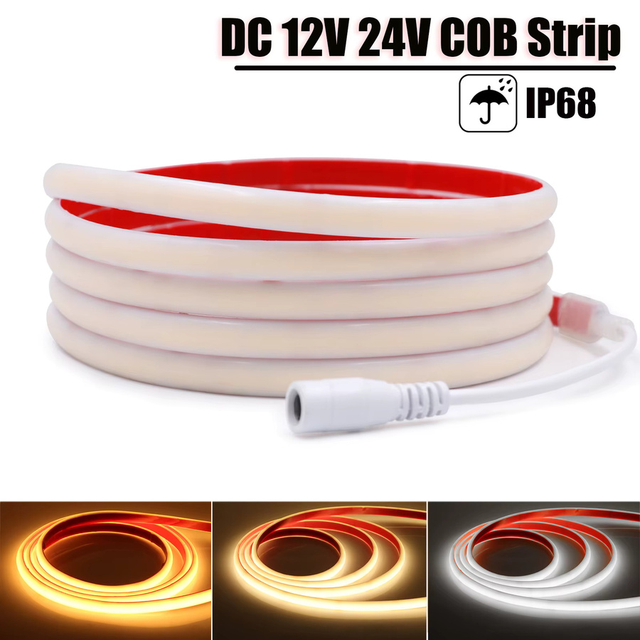 HEGEHE COB-Neonstreifen IP68 Wasserdicht, Flexibles LED-Bandseil aus Silikon für Garten und Haus, 240 cm, Transparent - Bild 2