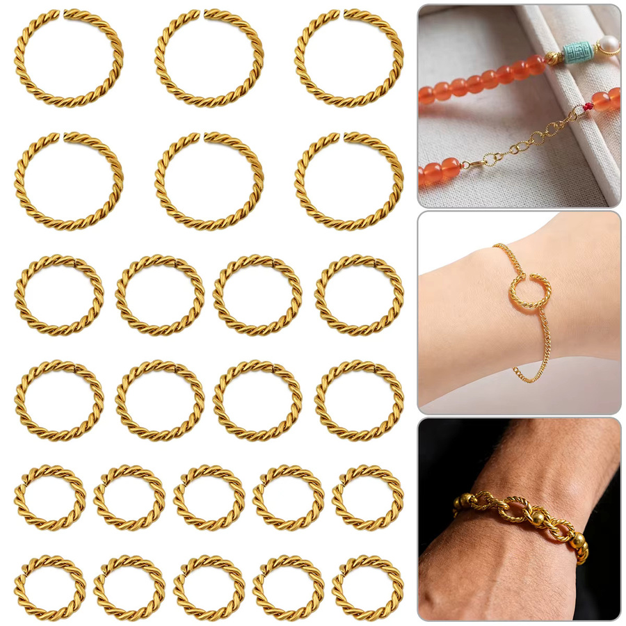 JHNBY Edelstahl-Drahtspulen, Gold/Stahlfarbe, 8-12mm, Unisex - Bild 3