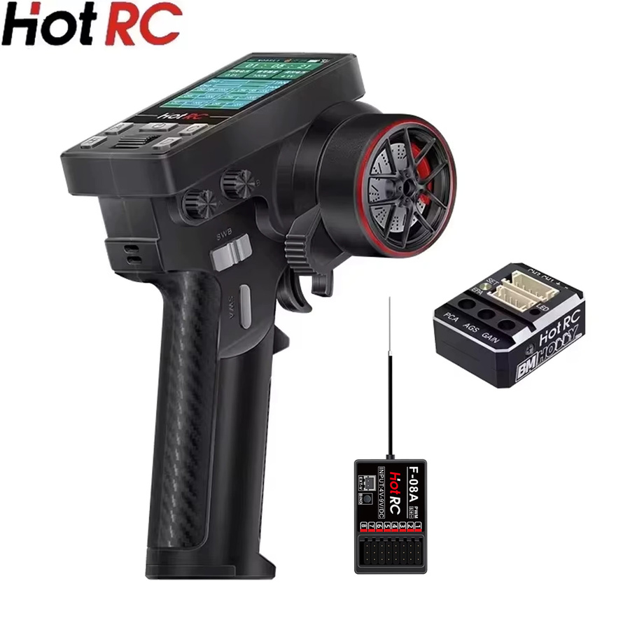hotrc CT-8B Fernbedienung, 10ch 8 kanäle, farbbild schirm, 2,4g, F-08A empfänger sender, black - Bild 2