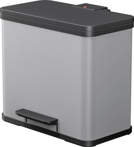 Hailo Öko Trio Plus L Tretabfalltrenner aus Stahlblech und Kunststoff, Silber/Grau, B: 47,0 cm, H: 43,0 cm, T: 34,0 cm - Bild 1