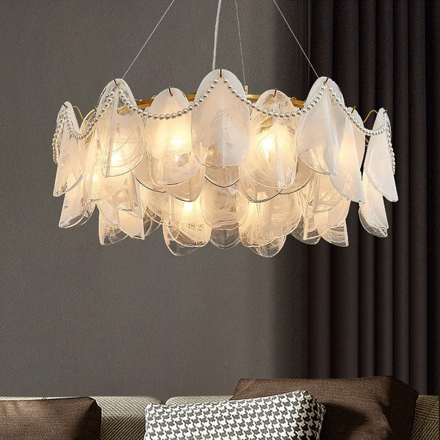 TAONUANSHU Kristall Kronleuchter LED Pendelleuchte in Gold/Messing für dein Wohnzimmer - Bild 1
