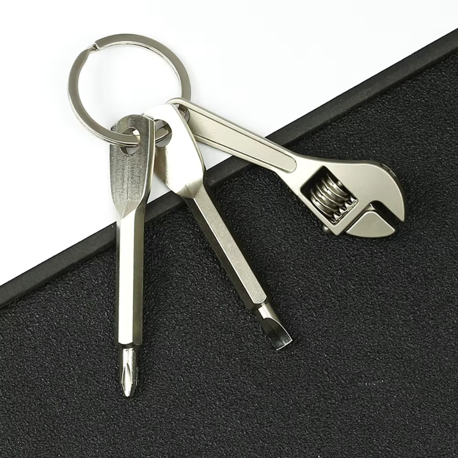 Mazziotta Mini-Reparaturset Schlüsselanhänger, 3-teilig, Edelstahl, Unisex - Bild 2