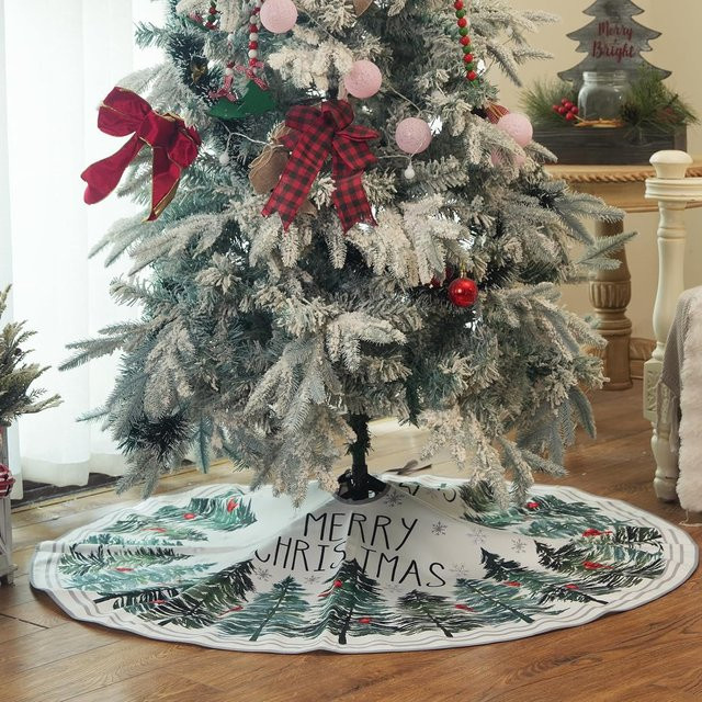 VIKAMA Weihnachtsbaumrock in Türkis mit Red Birds Design und floralem Muster - Bild 1