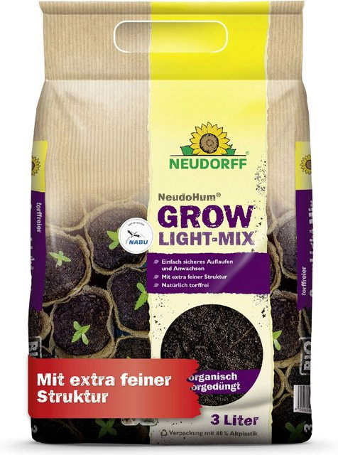 Neudorff NeudoHum Grow Light-Mix Spezialsubstrat für Indoor und Outdoor mit extra feiner Struktur - Bild 1