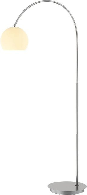 Lindby Stehlampe Cynthia Bogenleuchte Modern in Alu-grau mit Glas, Höhe: 140 cm, Breite: 60 cm, Tiefe: 20 cm - Bild 1