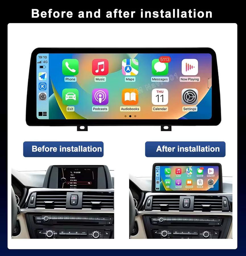 LIARO-NAVI Android 15 CarPlay Multimedia Player für BMW 3er und 4er Serie F30 F31 F32 F33 F34 F36 (2013 - 2019) mit NBT/EVO System, WiFi und GPS, Schwarz - Bild 4