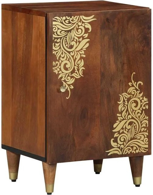 vidaXL Badezimmerschrank aus Massivholz Mango in Honigbraun, B/T/H: 38 x 33 x 58 cm - Bild 1