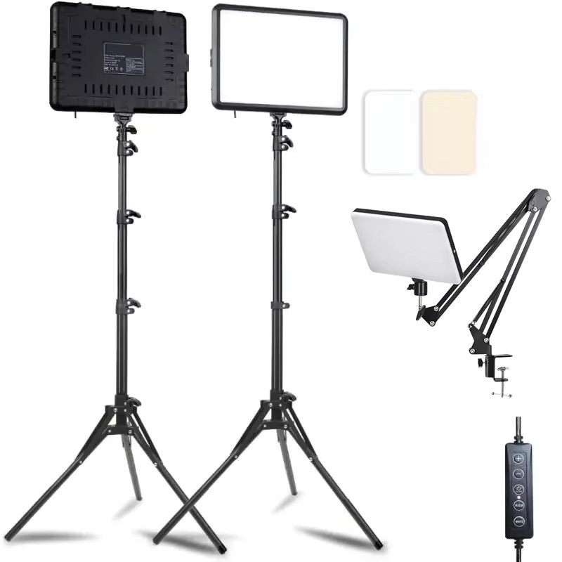 SZKOSTON LED-Videoleuchte in Schwarz, dimmbar und tragbar mit verstellbarem Stativständer für Fotografie und kontinuierliche Beleuchtung im Fotostudio - Bild 1