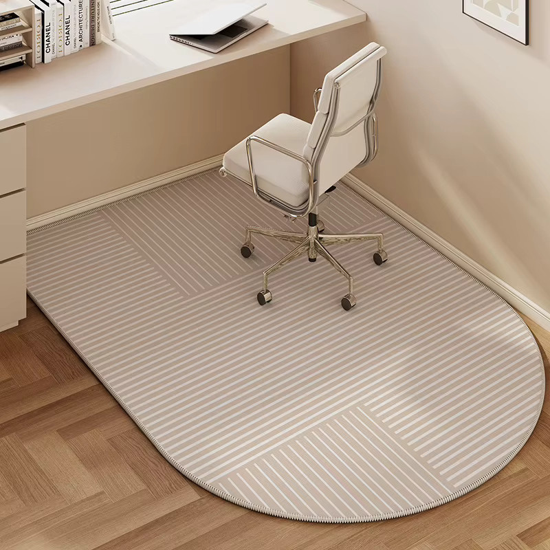 VIKAMA Nordic Minimalistischer Schlafzimmerteppich in Beige, oval und schmutzabweisend - Bild 1