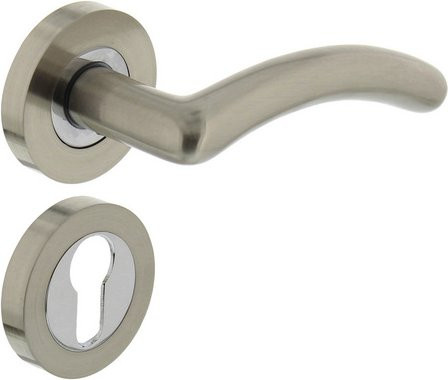 Intersteel Türdrücker Marieke in Silber Matt aus Zamak mit PZ-Rosetten Durchmesser: 52 mm, Tiefe: 10 mm - Bild 1