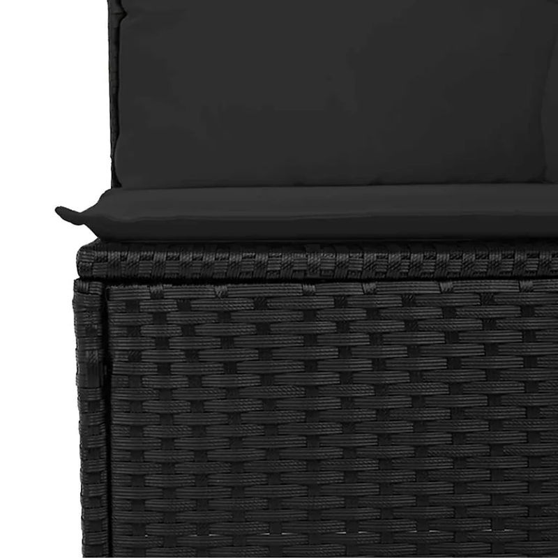 vidaXL 5-tlg Garten-Sofagarnitur aus Poly-Rattan in Schwarz mit Sitzkissen und Stauraum - Bild 4