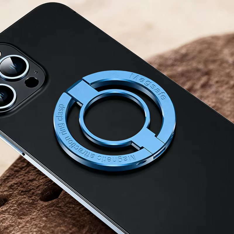 QGhappy Magnetischer Ring-Handyhalter für MagSafe in Schwarz, faltbarer und abnehmbarer Magnet-Griffständer für dein iPhone - Bild 4