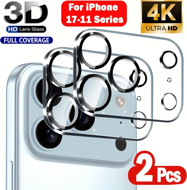 Yij Panzerglas Kameraschutz für iPhone 17 16 15 14 13 12 11 Pro Max Pro Plus Mini Serie, transparent, 2/5 Stück - Bild 1