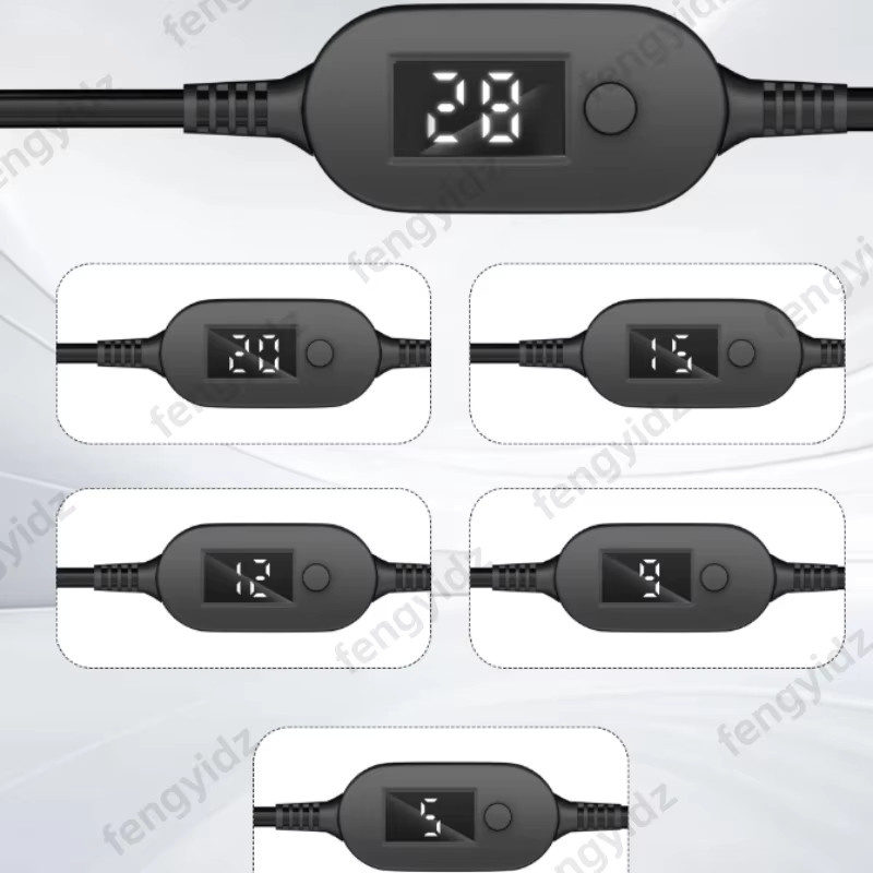Fengyidz USB-C auf DC 5V 9V 12V 15V 20V 28V Einstellbares Spannungs-Boost-Kabel 140W Universal-Adapterkabel für Laptops Schwarz - Bild 4