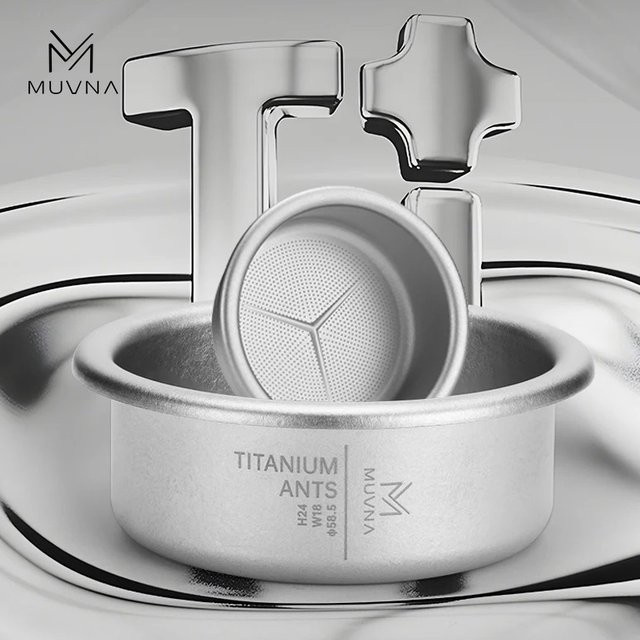 Muvna Titan Ants Präzisionsfilterkorb für Espresso, 58 mm, Silber, 18 g - Bild 1