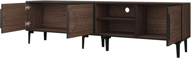 okwish TV Schrank für dein Wohnzimmer in Braun mit Stauraum-Fächern, B/T/H: 180 x 35 x 49 cm - Bild 1
